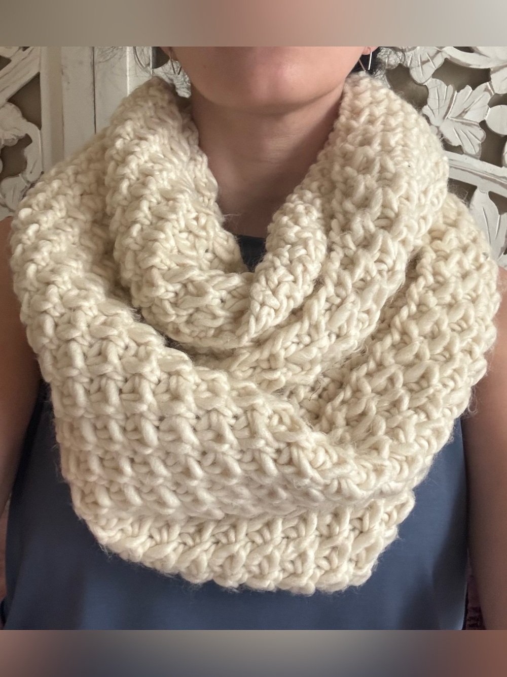 Cream Infinity Scarf
